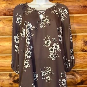 Maurices 3/4 Sleeve Flowery Flowy Blouse Top Small